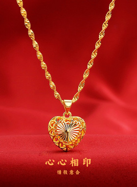 铜合金吊坠  双爱心女款项链超仙森系时尚百搭锁骨链气质项链吊坠