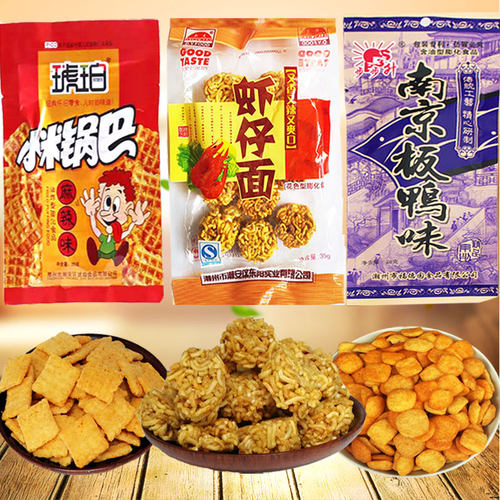 吃的食品零食虾仔面五毛钱小锅巴干脆怀旧休闲小吃大全90后大礼包 - 封面