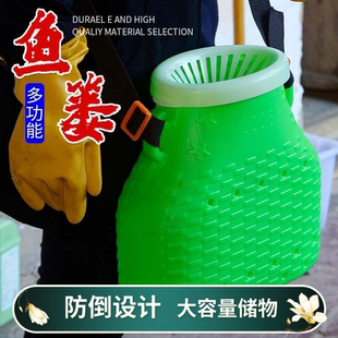 升级新型塑料小鱼篓鱼护仿竹编装黄鳝鲫鱼捕鱼海鲜网篓耐用鱼桶