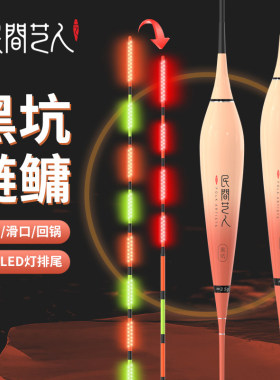 民间艺人攻鲢手黑坑鲢鳙大物夜光漂LED变色电子浮漂日夜两用鱼漂