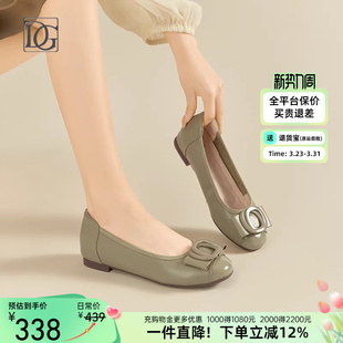 真皮单鞋女平底春季新款真皮小皮鞋一脚蹬妈妈鞋子女鞋配裙子