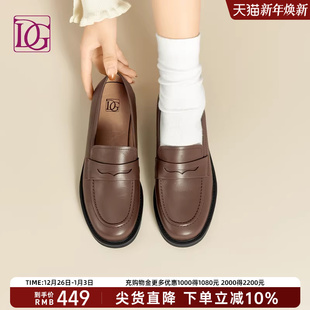 头层牛皮 英伦皮鞋 复古粗跟乐福鞋 新款 百搭单鞋 女真皮2025秋季