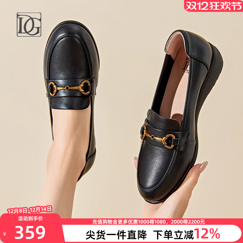 DG2023秋季新款牛皮坡跟单鞋