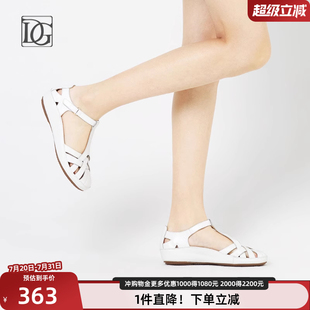镂空坡跟妈妈鞋 女2025夏季 商场同款 子罗马女鞋 羊皮包头凉鞋