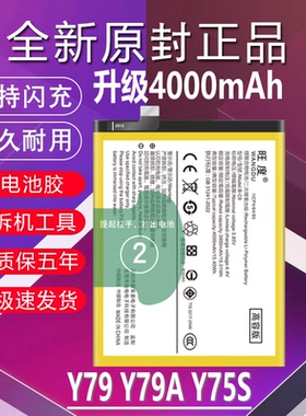 适用于VIVO Y79电池Y75S原装Y79A升级高容量B-C9手机全新内置电板