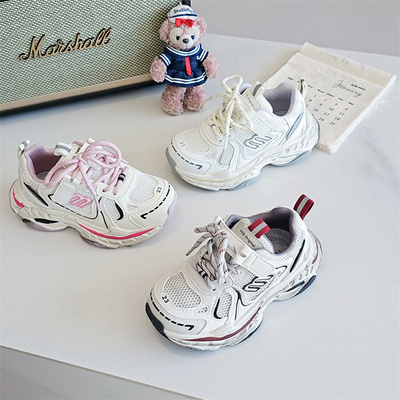 88688童鞋2026春潮牌擦色脏脏鞋男女童运动跑步训练篮球鞋老爹鞋