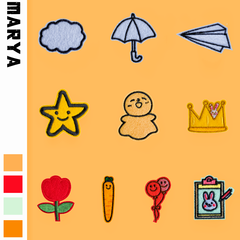 卡通刺绣贴书包手账装饰布贴iPad手机壳自粘贴围巾衣服裤子补丁贴