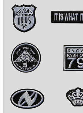 自粘刺绣箱包手帐装饰修复布补丁贴羽绒裤子破洞衣服黑色修补贴花