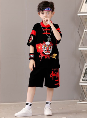 男童夏季套装唐服唐装六一儿童民族舞蹈服跳舞比赛表演服舞台夏装