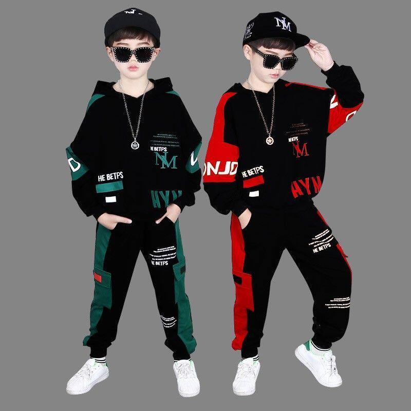 男童套装春秋新款韩版小男孩子卫衣连帽时尚帅气运动休闲小孩衣服