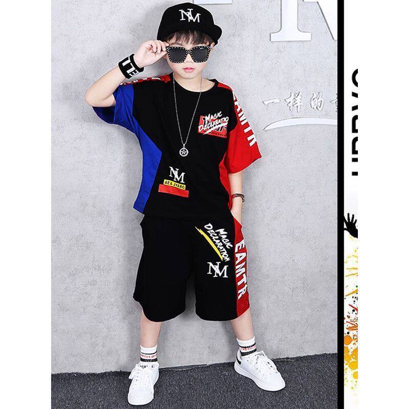 男童运动T恤10夏天8衣服夏装9中大童6短袖短裤两件套7儿童装12岁