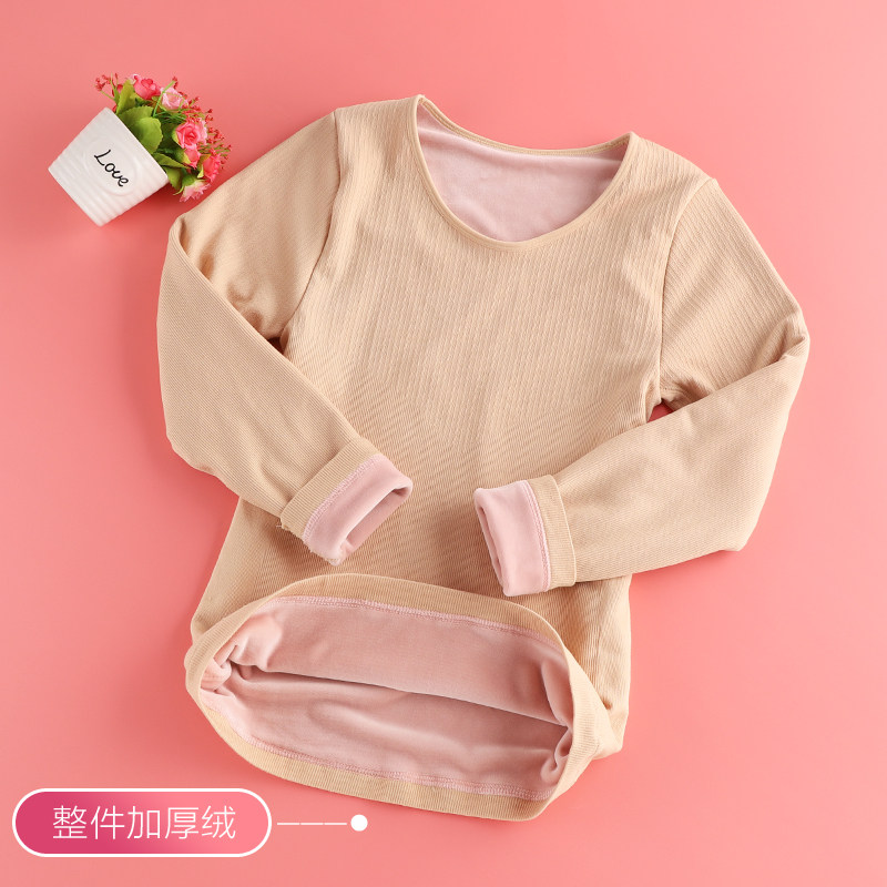 열 속옷 여성용 두꺼운 벨벳 타이트한 겨울 체형 긴팔 로우 넥 체형 피부색 바닥 셔츠 싱글 피스 탑