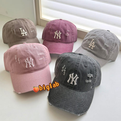 mlb柳智敏同款破洞牛仔棒球帽