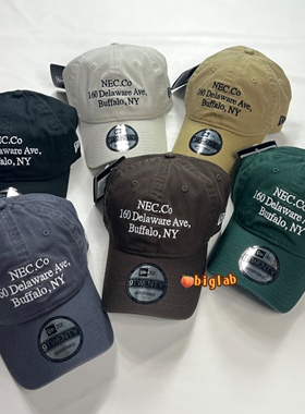 韩国Newera棒球帽正品字母刺绣软顶帽子920男女情侣同款鸭舌帽潮