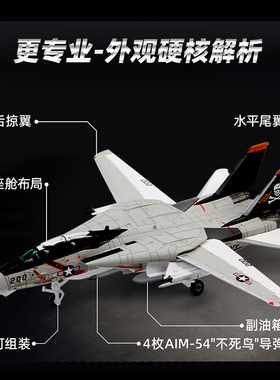 特尔博F14雄猫飞机模型合金仿真F15战斗机模型海盗旗中队VF-84