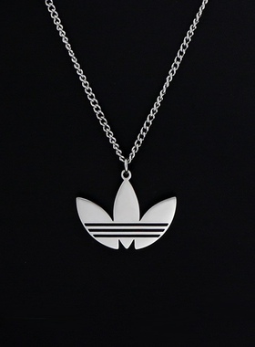 潮男三叶草项链AD吊坠 运动潮牌搭配单品男女情侣同款