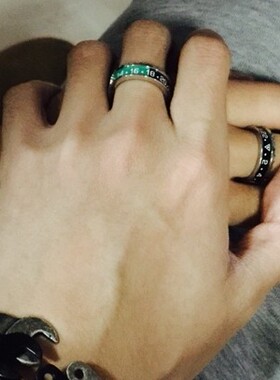 情侣撞色指环欧美风尾戒