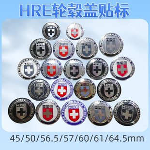 HRE轮盖标贴hre轮毂盖贴标45mm50mm56mm60mm57mm61mm65mm轮毂贴标