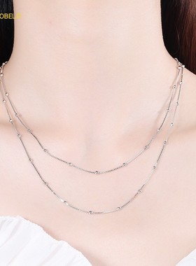 diy纯银盒子韩版锁骨链