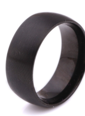 钛金饰品欧美风黑色男士戒指