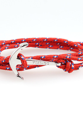 热卖 流行款vikings船锚手链 鱼钩维京海盗海军风格钛钢