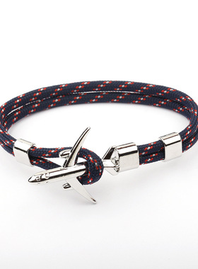 欧美风饰品船锚银色手绳