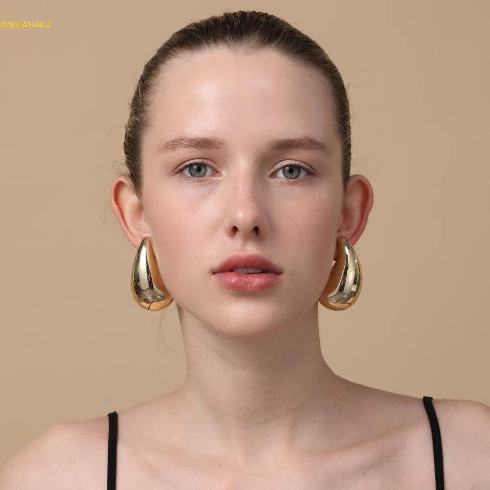 瑞铂朗跨境热卖超大号水滴耳环女不锈钢镀金环状泪珠耳钉时尚耳饰,饰品/流行首饰/时尚饰品新,耳环,淘宝优惠券,粉丝福利购,淘宝优惠卷
