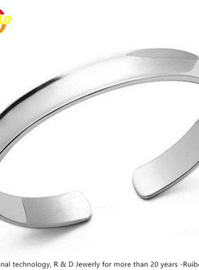 瑞铂朗925银凹面贵妃手镯少女活口满天星手环 Silver bracelet