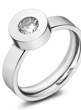 瑞铂朗新品出口欧美可换钻不锈钢戒指个性 简单精致戒指 钛钢指环