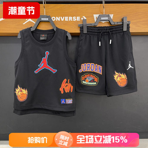 Jordan男童篮球背心夏季新款