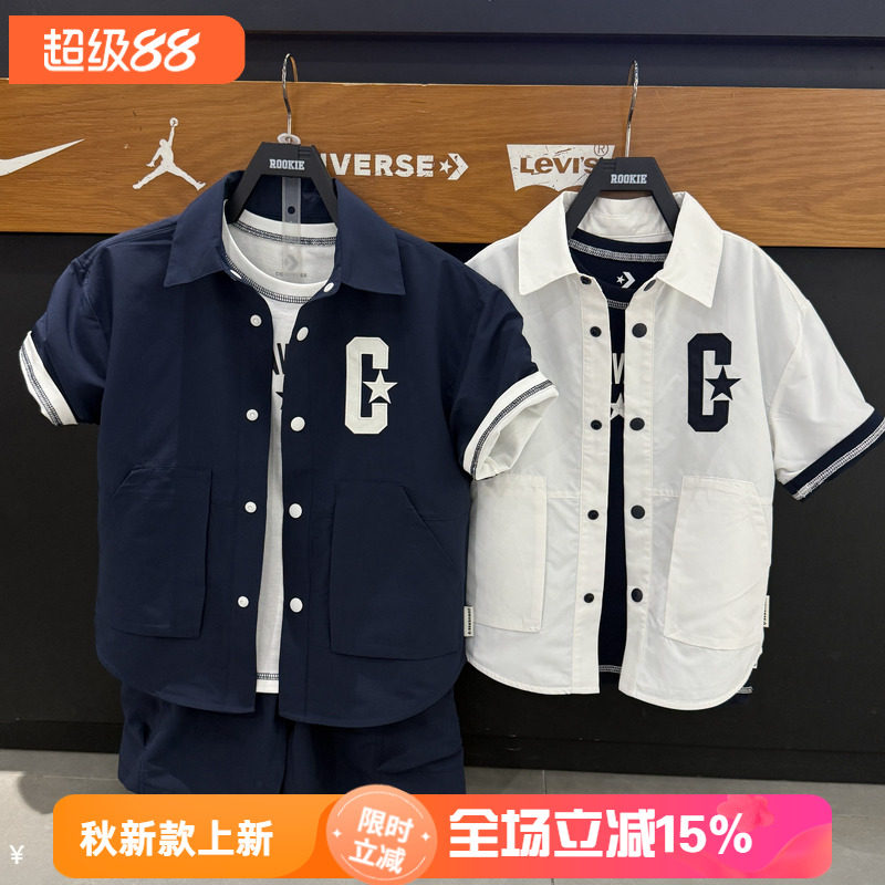 匡威复古翻领短袖字母棒球服