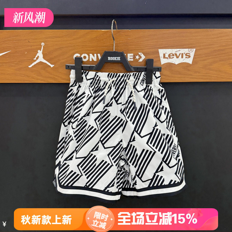 Converse匡威几何印花篮球运动短裤男女儿童休闲五分裤 CV2622035
