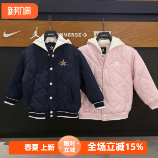 匡威儿童装 CV2642641 男女童秋冬连帽棉服26年中大童保暖棉衣外套