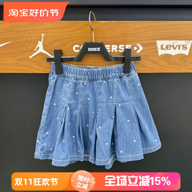 李维斯女童印花短裙夏松紧腰宽松休闲风百褶裙卡通图案 LV2622053