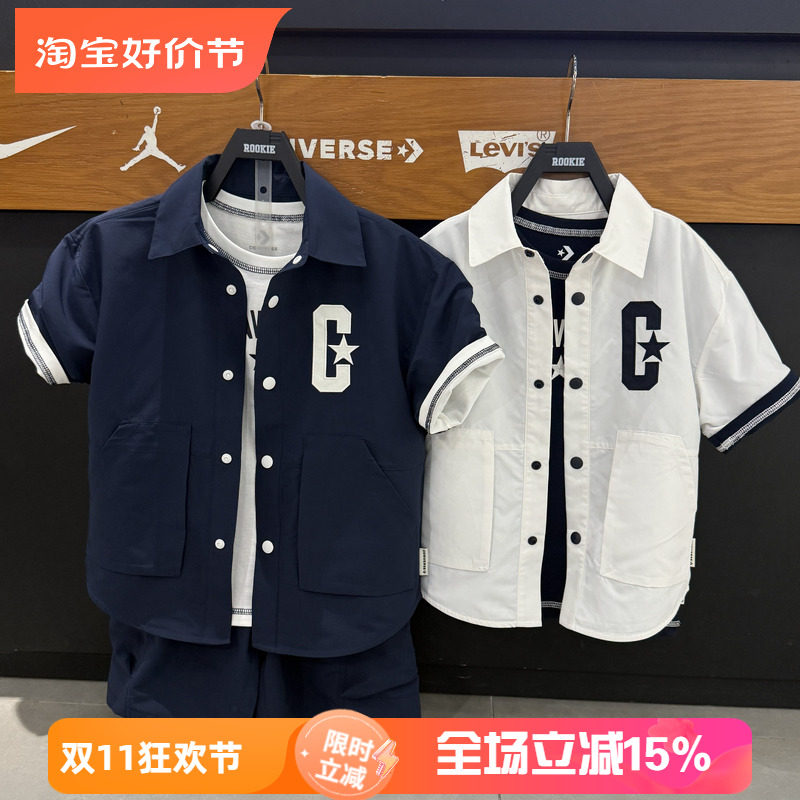 匡威复古翻领短袖字母棒球服