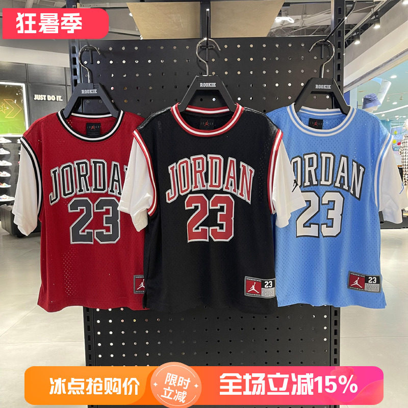 JORDANAJ飞人童短袖假两件T恤