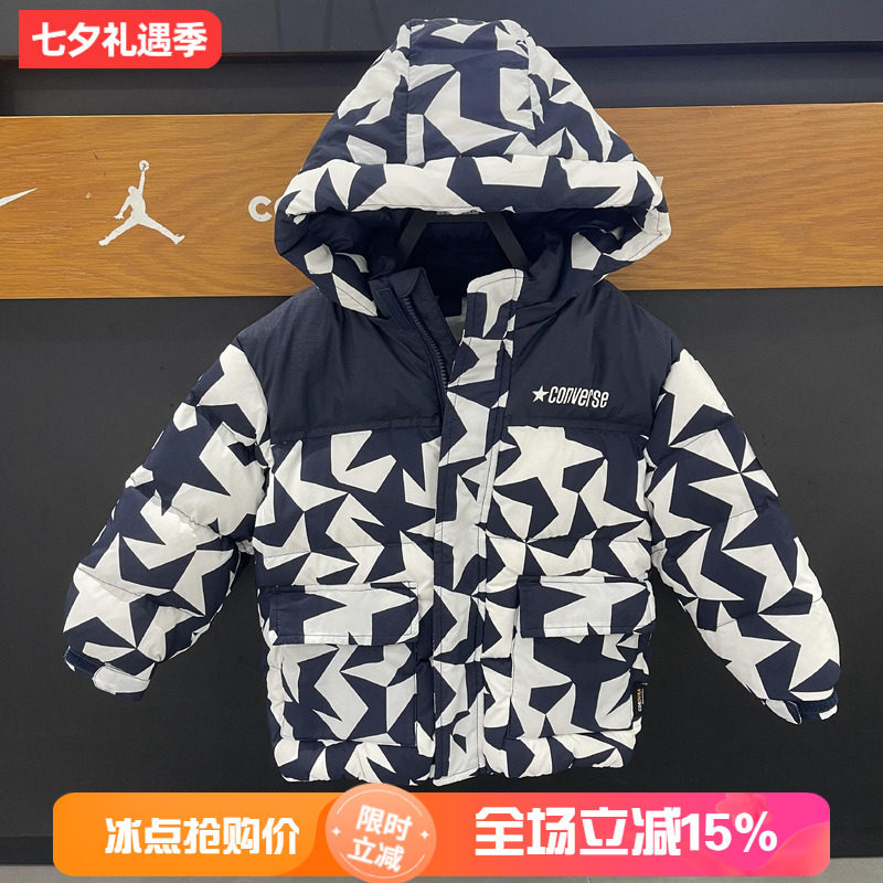 匡威童装短款老花面包服26冬季男童女童时尚羽绒服外套CV2642048