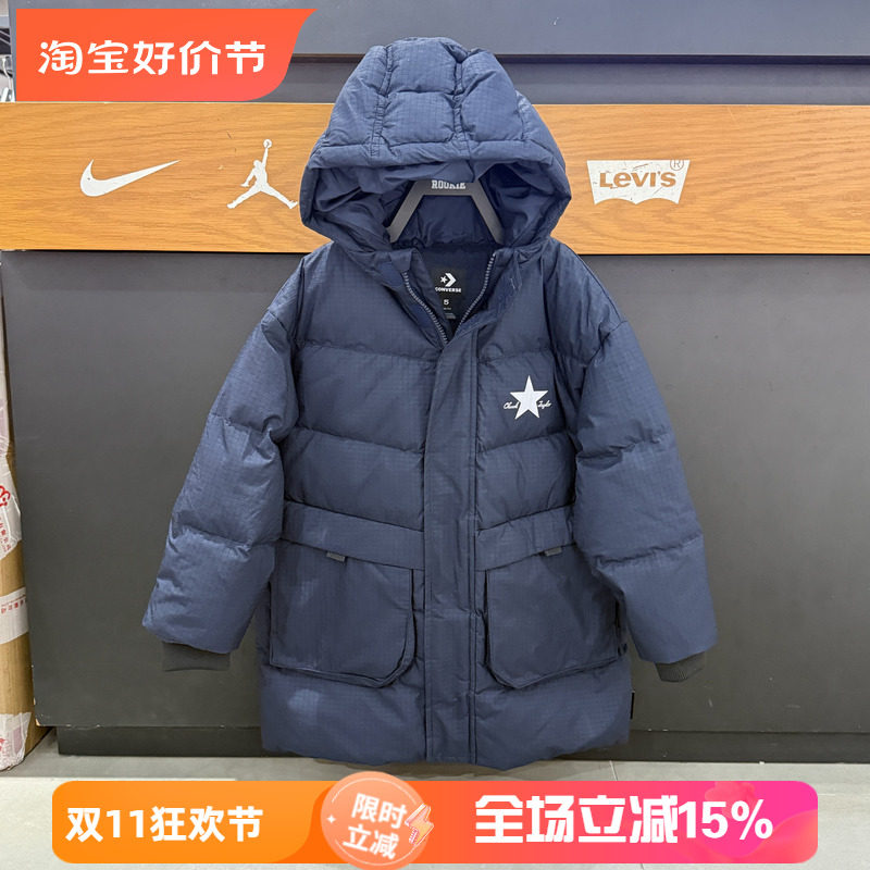 CONVERSE匡威26年冬宽松百搭儿童时尚保暖中长款羽绒服CV2642036