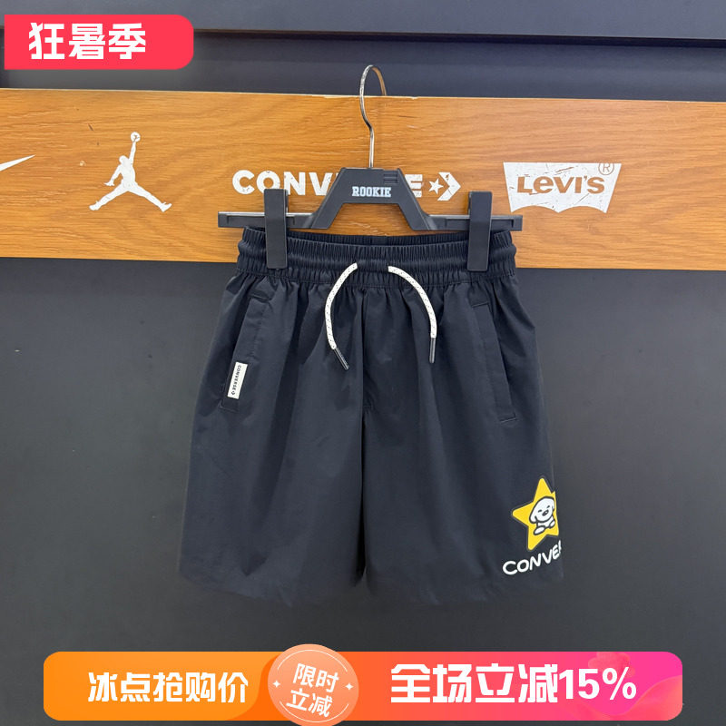 匡威童装专柜正品26秋IP联名款梭织速干百搭五分短裤 CV2632064