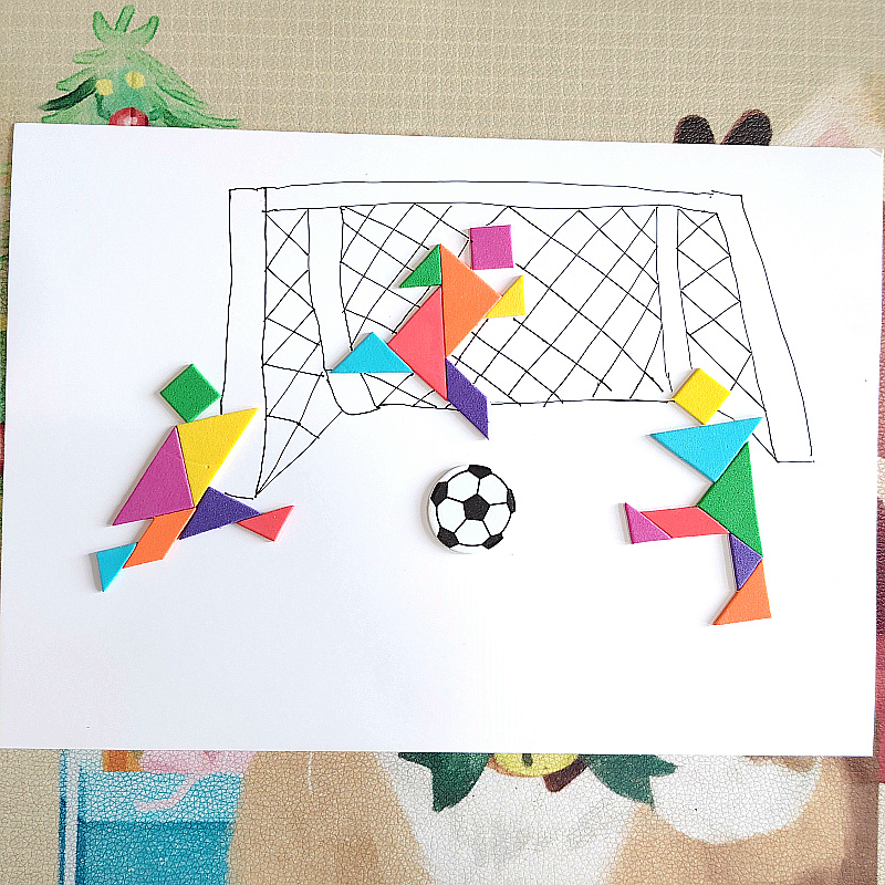 手抄报小学生几何图形拼贴画diy