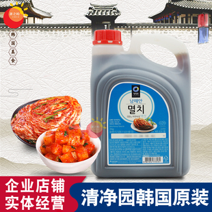 韩国进口清净园银鱼鱼露韩国鱼露辣白菜泡菜腌料鱼酱油虾油3kg/桶