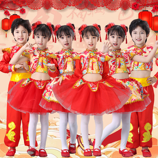 元旦福娃闹新春冰糖葫芦舞蹈服幼儿姥姥门前唱大戏元日喜庆演出服