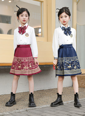 改良版学生马面裙合唱服儿童汉服演出服不问别离寄明月舞蹈服女童