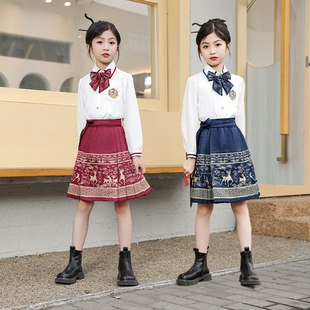 改良版学生马面裙合唱服儿童汉服演出服不问别离寄明月舞蹈服女童