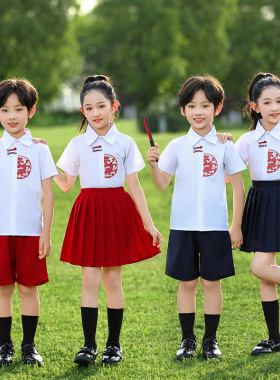 中国少年合唱服小学生如愿演出服红色儿童祖国赞歌男女童表演服装