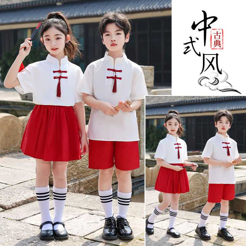六一少年有志中国风合唱服儿童雪龙吟扇子舞服装君子谣国学演出服