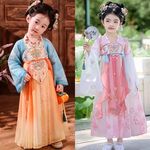 元旦扇语春风扇舞演出服少女踏青长街万象舞蹈服古风女童汉服襦裙