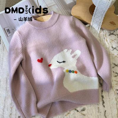 秋冬女童羊绒衫加厚可爱小鹿