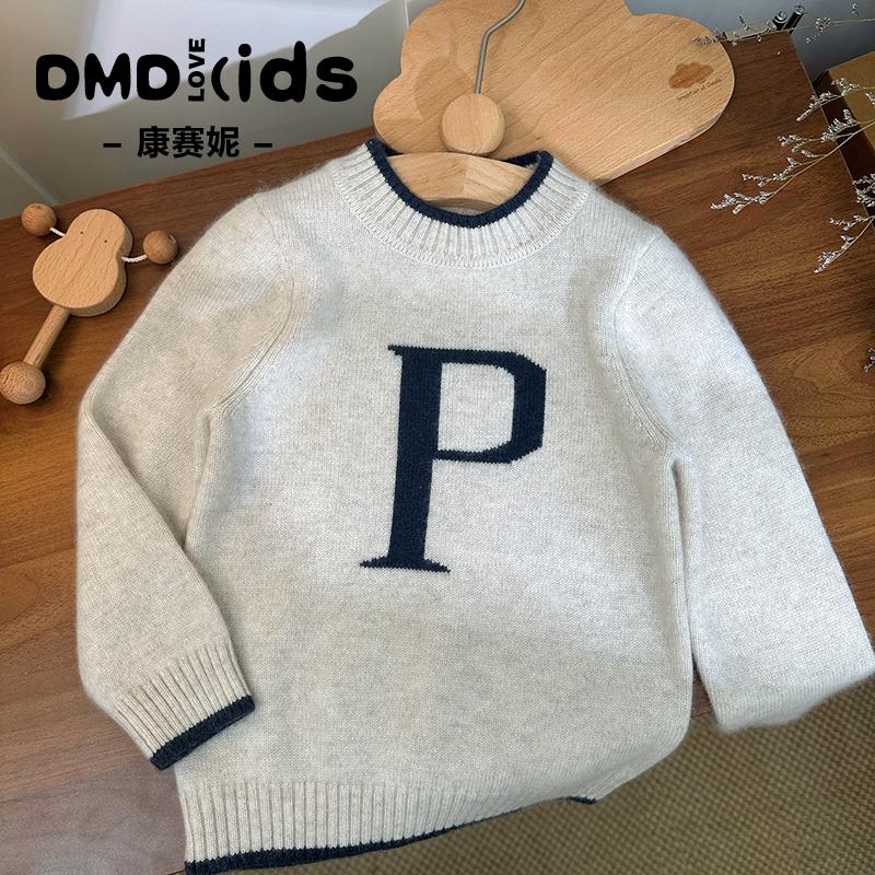 康赛妮儿童100%山羊绒秋冬毛衣