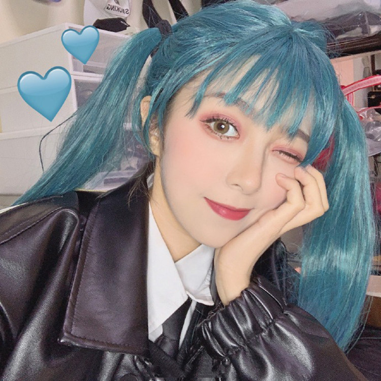 抖音网红假发女装大佬长直发双马尾lolita全头套式奶奶灰演出假毛